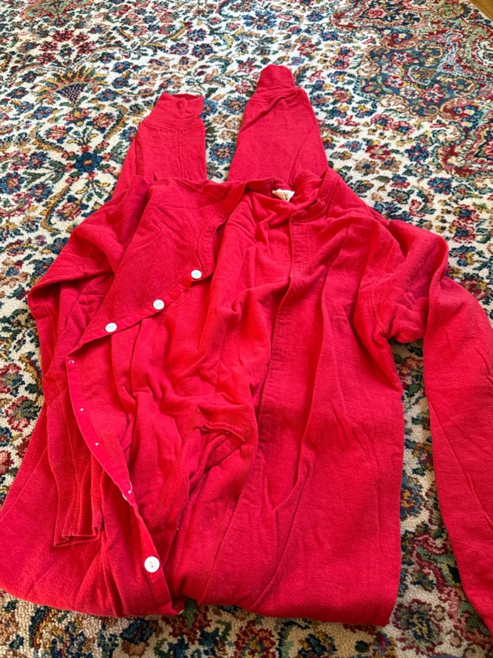 VINTAGE L.L. Bean Men’s Red Teddy Fleece with Snap Buttons